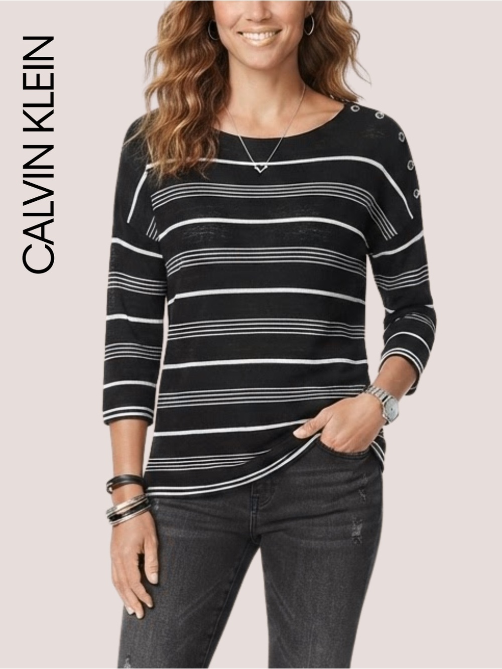 Sweater • Good
Calvin Klein • Striped Knit Lightweight Sweater
